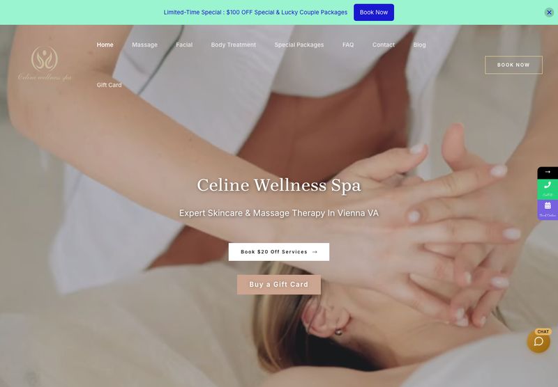 Celine Wellness Spa 网站首页截图