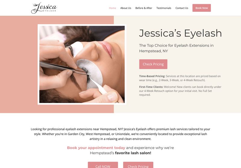 Jessica's Eyelash 网站首页截图