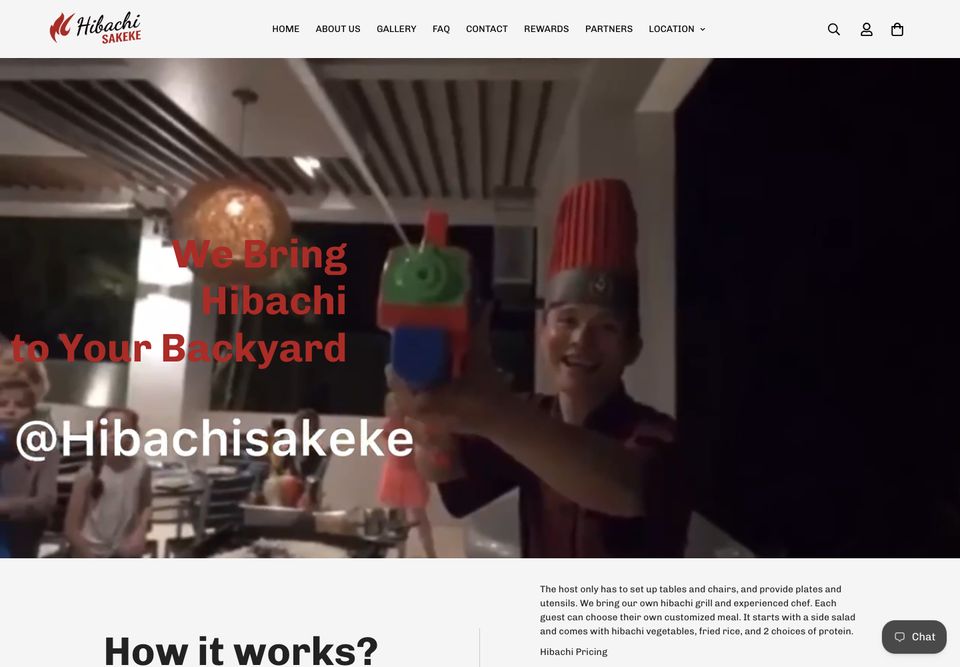 Hibachi Sakeke 网站首页截图