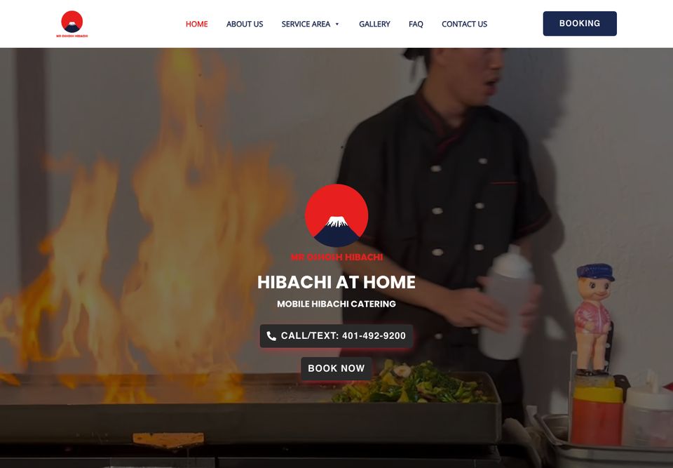 Mr. Osh Osh Hibachi 网站首页截图